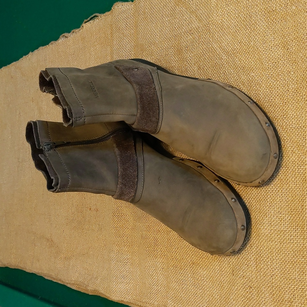 Merrell Brown Leather Ankle Boots